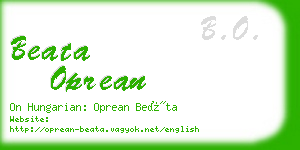 beata oprean business card